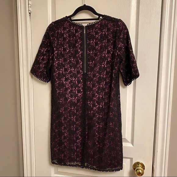 💜GUC - Rebecca Taylor Lace Overlay Shift Dress - Picture 3 of 8